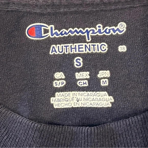 Champion Navy Blue Short Sleeve Tee Size S - Picture 3 of 5